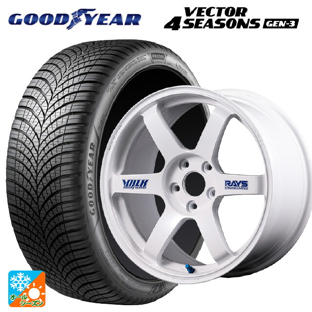 245/45R20 103W XL グッドイヤー ベクター4シーズンズ ジェン3 レイズ ボルクレーシング TE37サーガ S-プラス 30TH ステッカーバージョン WH 20-8.5J 国産車用 オールシーズンタイヤホイール4本セット