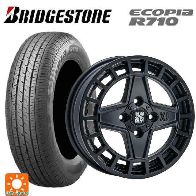 145/80R12 80/78N ブリヂストン エコピア R710 正規品 # エムエルジェイ エクストリームJ クアッド サテンブラック 12-4J 国産車用 サマータイヤホイール4本セット｜タイヤホイール専門店コニシタイヤ