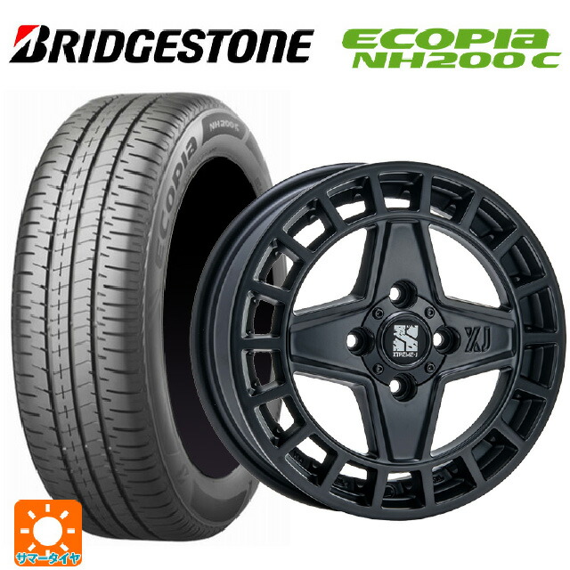 155/65R14 75H ブリヂストン エコピア NH200C 正規品 エムエルジェイ エクストリームJ クアッド サテンブラック 14-4.5J 国産車用 サマータイヤホイール4本セット