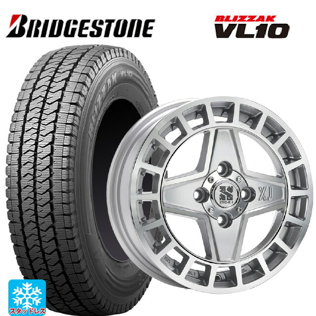2025年製 145/80R12 80/78N ブリヂストン ブリザック VL10 正規品 # エムエルジェイ エクストリームJ クアッド グロスマシンド 12-4J 国産車用 スタッドレスタイヤホイール4本セット