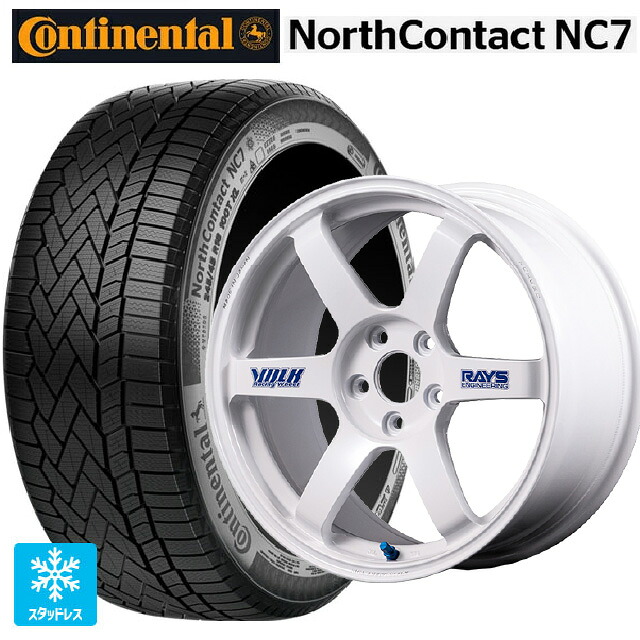 235/55R19 105T XL コンチネンタル ノースコンタクトNC7 正規品 レイズ ボルクレーシング TE37サーガ S-プラス 30TH ステッカーバージョン WH 19-8.5J 国産車用 スタッドレスタイヤホイール4本セット