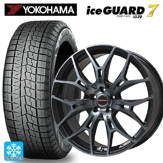 165/65R15 81Q ヨコハマ アイスガード7(IG70) ビックウェイ レイシーン プラバ 7M ブラッククリア 15-4.5J 国産車用 スタッドレスタイヤホイール4本セット