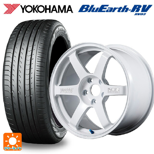 225/50R18 95V ヨコハマ ブルーアース RV03 レイズ ボルクレーシング TE37サーガ S-プラス 30TH マシニングバージョン WH 18-8.5J 国産車用 サマータイヤホイール4本セット
