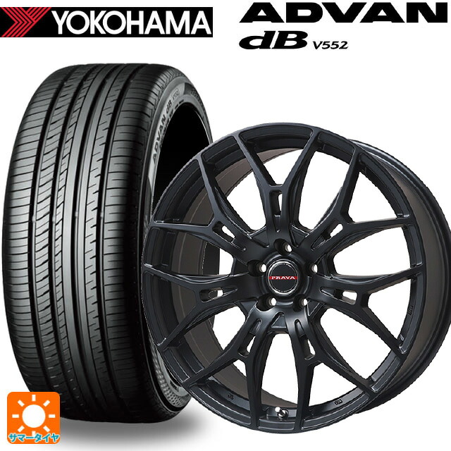 トヨタ bZ4X(11/15系)用 235/60R18 107W XL ヨコハマ アドバンデシベル V552 for SUV 正規品 ビックウェイ レイシーン プラバ 7M セミグロスブラック 新品サマータイヤホイール 4本セット
