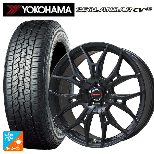 トヨタ bZ4X(11/15系)用 235/60R18 107V XL ヨコハマ ジオランダー CV 4S G061 正規品 ビックウェイ レイシーン プラバ 7M セミグロスブラック 新品オールシーズンタイヤホイール 4本セット
