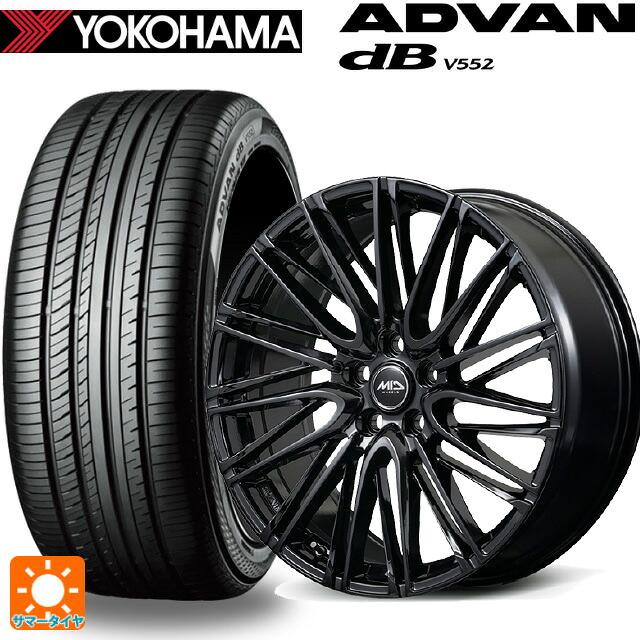 トヨタ クラウンエステート(AZSH38/39)用 235/60R18 107W XL ヨコハマ アドバンデシベル V552 for SUV 正規品 エムアイディー レフィナーダ モーション6 グロスブラック 新品サマータイヤホイール 4本セット｜タイヤホイール専門店コニシタイヤ