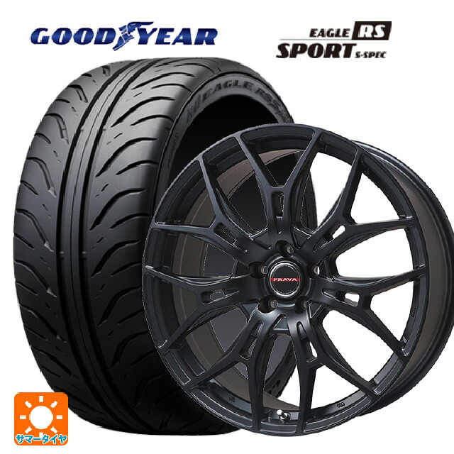 235/45R17 93W グッドイヤー イーグル RS スポーツ S-スペック ビックウェイ レイシーン プラバ 7M セミグロスブラック 17-7J 国産車用 サマータイヤホイール4本セット