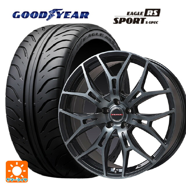 225/45R17 90W グッドイヤー イーグル RS スポーツ S-スペック ビックウェイ レイシーン プラバ 7M ブラッククリア 17-7J 国産車用 サマータイヤホイール4本セット