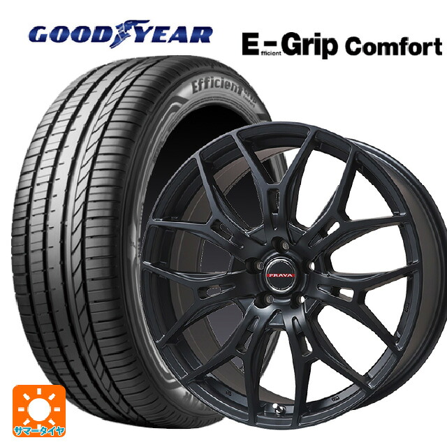 225/35R19 88W XL グッドイヤー エフィシェントグリップ コンフォート ビックウェイ レイシーン プラバ 7M セミグロスブラック 19-8J 国産車用 サマータイヤホイール4本セット