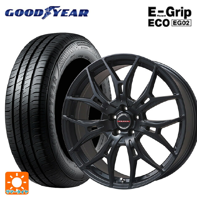 165/60R15 77H グッドイヤー エフィシェントグリップ エコ EG02 ビックウェイ レイシーン プラバ 7M セミグロスブラック 15-4.5J 国産車用 サマータイヤホイール4本セット