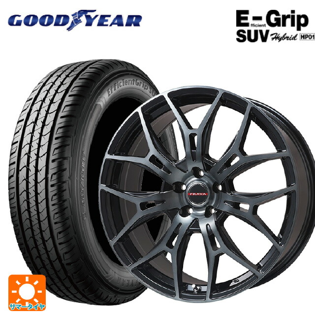 225/65R18 103H グッドイヤー エフィシェントグリップSUV HP01 ビックウェイ レイシーン プラバ 7M ブラッククリア 18-7J 国産車用 サマータイヤホイール4本セット