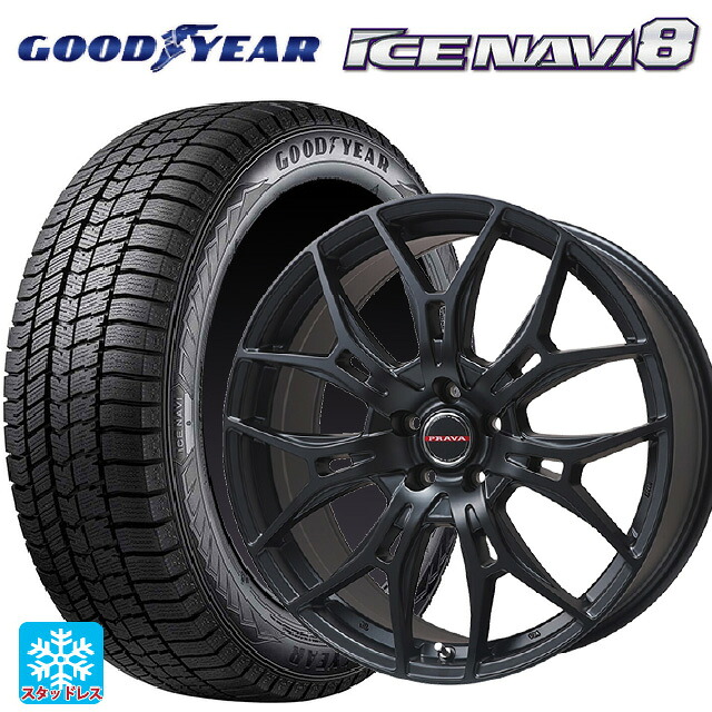 165/60R15 77Q グッドイヤー アイスナビ8 # ビックウェイ レイシーン プラバ 7M セミグロスブラック 15-4.5J 国産車用 スタッドレスタイヤホイール4本セット｜タイヤホイール専門店コニシタイヤ