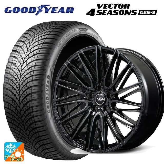 トヨタ クラウンエステート()用 2024年製 255/45R20 105W XL グッドイヤー ベクター4シーズンズ ジェン3 # エムアイディー レフィナーダ モーション6 グロスブラック 新品オールシーズンタイヤホイール 4本セット