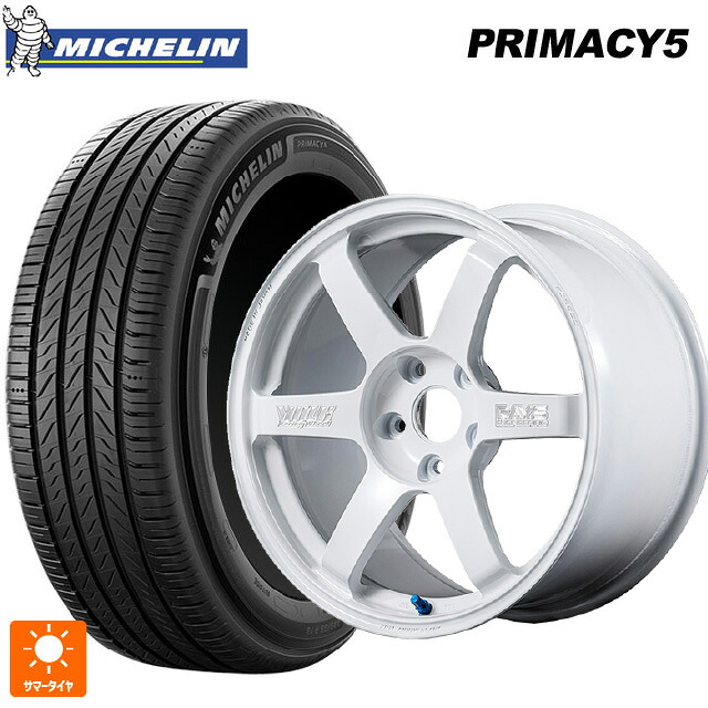 225/40R18 92Y XL ミシュラン プライマシー5 正規品 レイズ ボルクレーシング TE37サーガ S-プラス 30TH マシニングバージョン WH 18-8J 国産車用 サマータイヤホイール4本セット