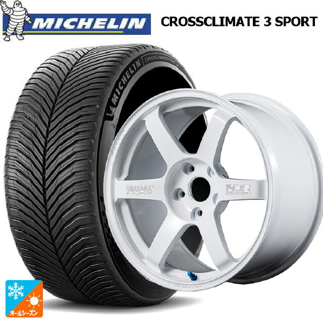 トヨタ GR86(ZN8)用 235/40R18 95Y XL ミシュラン クロスクライメイト3 スポーツ 正規品 レイズ ボルクレーシング TE37サーガ S-プラス 30TH マシニングバージョン WH 新品オールシーズンタイヤホイール 4本セット|タイヤホイール専門店コニシタイヤ