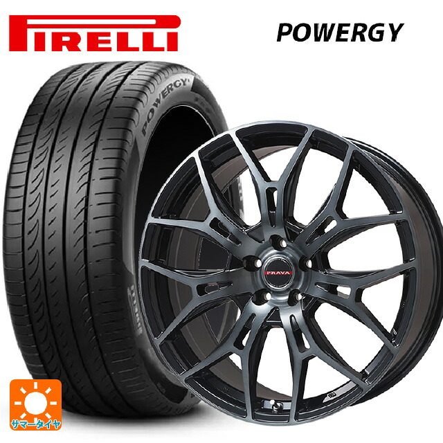 205/55R16 91V ピレリ パワジー 正規品 ビックウェイ レイシーン プラバ 7M ブラッククリア 16-6.5J 国産車用 サマータイヤホイール4本セット
