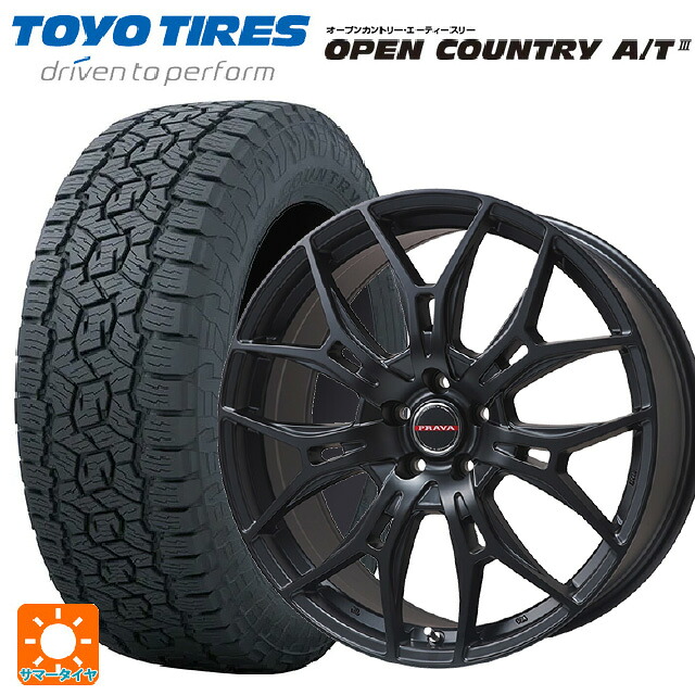225/70R16 103H トーヨー オープンカントリー AT3 ブラックレター ビックウェイ レイシーン プラバ 7M セミグロスブラック 16-6.5J 国産車用 サマータイヤホイール4本セット