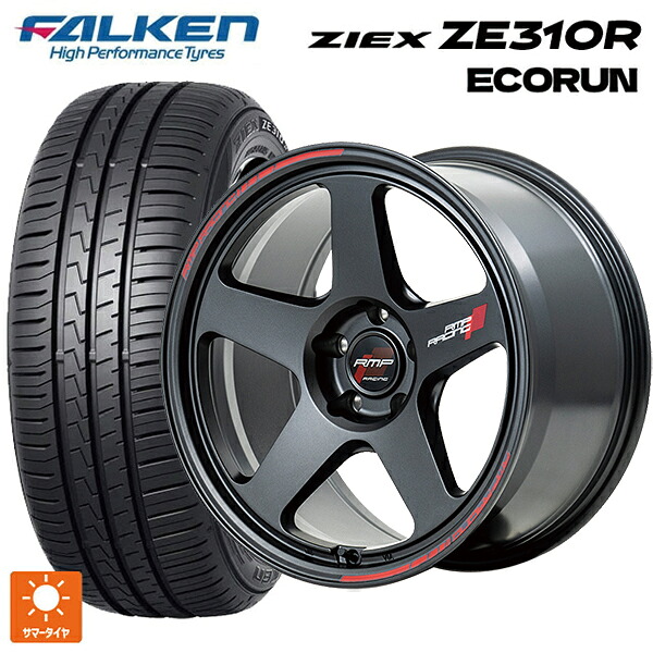 205/50R17 93W XL ファルケン ジークス ZE310R エコラン エムアイディー MIDレーシング TR50 ターマックブラック 17-7.5J 国産車用 サマータイヤホイール4本セット