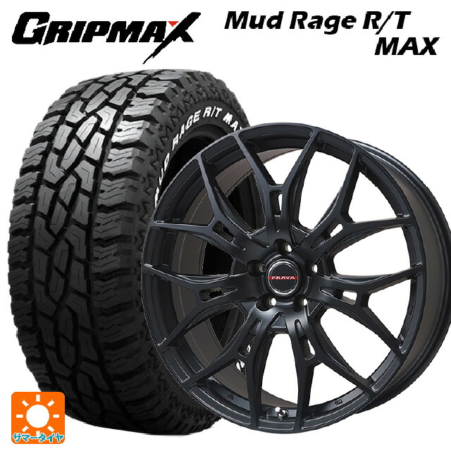 215/70R16 100/97R グリップマックス マッドレイジ RTマックス ホワイトレター ビックウェイ レイシーン プラバ 7M セミグロスブラック 16-6.5J 国産車用 サマータイヤホイール4本セット 78,001円