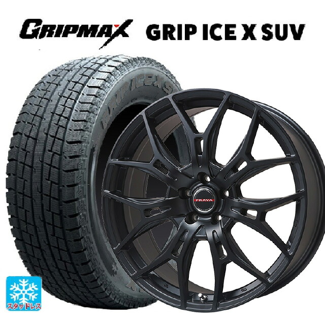 225/60R18 104H XL グリップマックス グリップアイスX SUV ブラックレター # ビックウェイ レイシーン プラバ 7M セミグロスブラック 18-7J 国産車用 スタッドレスタイヤホイール4本セット｜タイヤホイール専門店コニシタイヤ
