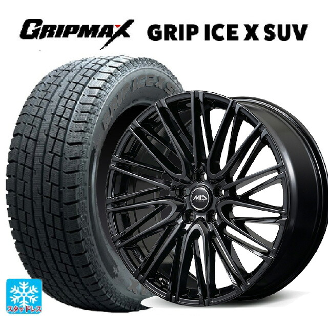 トヨタ クラウンエステート(AZSH38/39)用 2023年製 235/60R18 107H XL グリップマックス グリップアイスX SUV ブラックレター # エムアイディー レフィナーダ モーション6 グロスブラック 新品スタッドレスタイヤホイール 4本セット