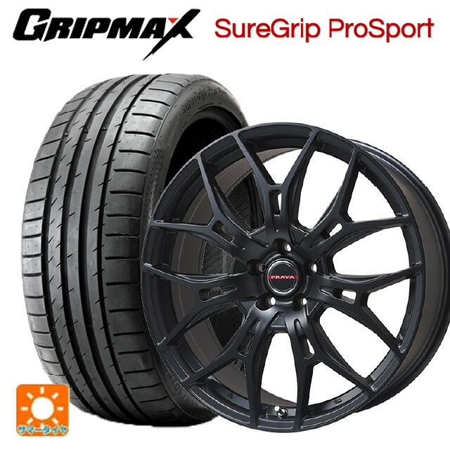 245/45R19 102Y XL グリップマックス シュアグリップ プロスポーツ ブラックレター ビックウェイ レイシーン プラバ 7M セミグロスブラック 19-8J 国産車用 サマータイヤホイール4本セット