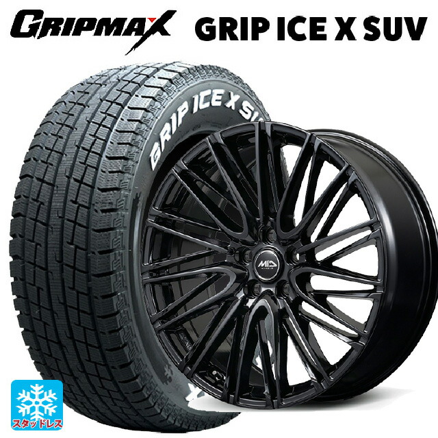 トヨタ クラウンエステート(AZSH38/39)用 2022年製 235/60R18 107H XL グリップマックス グリップアイスX SUV ホワイトレター # エムアイディー レフィナーダ モーション6 グロスブラック 新品スタッドレスタイヤホイール 4本セット|タイヤホイール専門店コニシタイヤ