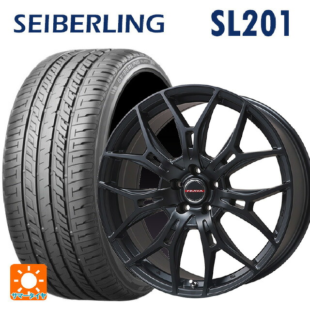 205/55R16 91V セイバーリング セイバーリング SL201(ブリヂストン工場生産） ビックウェイ レイシーン プラバ 7M セミグロスブラック 16-6.5J 国産車用 サマータイヤホイール4本セット