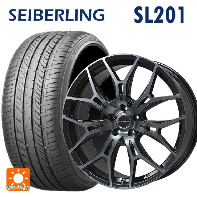 215/45R17 91W XL セイバーリング セイバーリング SL201(ブリヂストン工場生産) ビックウェイ レイシーン プラバ 7M ブラッククリア 17-7J 国産車用 サマータイヤホイール4本セット|タイヤホイール専門店コニシタイヤ
