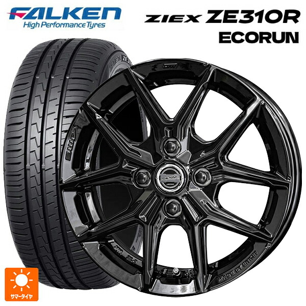 205/55R16 94W XL ファルケン ジークス ZE310R エコラン 共豊 スマック アイジーテック グロスブラック 16-6J 国産車用 サマータイヤホイール4本セット