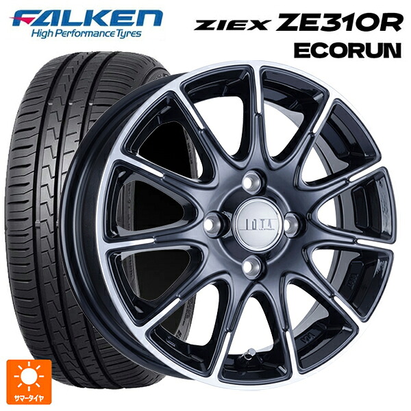 195/50R16 88V XL ファルケン ジークス ZE310R エコラン 阿部商会 ラ･ストラーダ ティラード イオタ ブラックポリッシュ 16-6J 国産車用 サマータイヤホイール4本セット