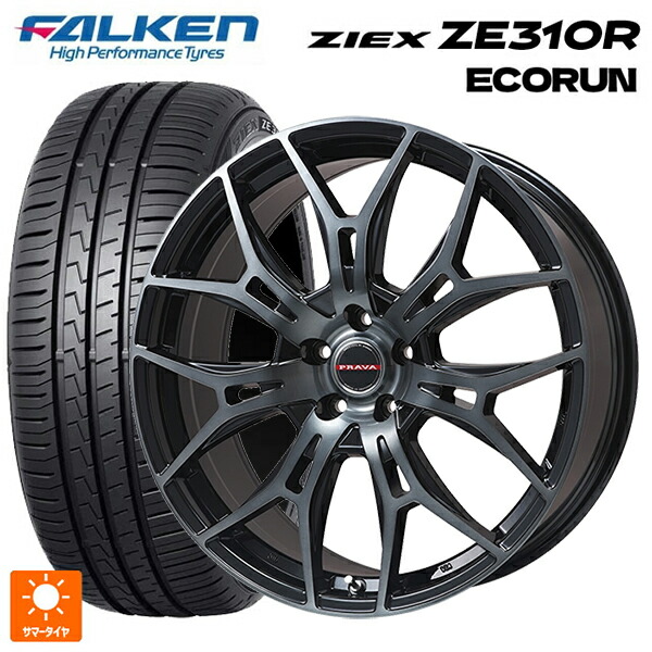 225/45R18 95W XL ファルケン ジークス ZE310R エコラン ビックウェイ レイシーン プラバ 7M ブラッククリア 18-7J 国産車用 サマータイヤホイール4本セット