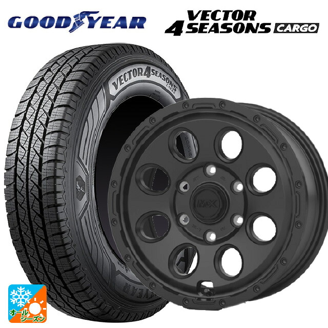 195/80R15 107/105N グッドイヤー ベクター4シーズンズ カーゴ ホットスタッフ マッドクロス リーコン MBK 15-6J 国産車用 オールシーズンタイヤホイール4本セット｜タイヤホイール専門店コニシタイヤ