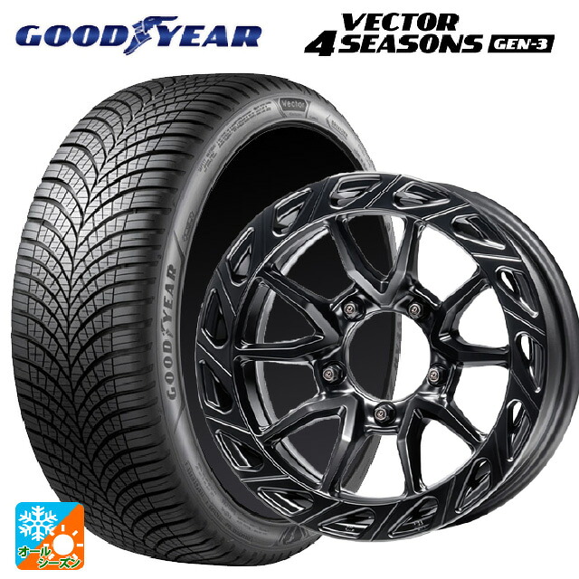 215/65R16 102V XL グッドイヤー ベクター4シーズンズ ジェン3 エムズスピード ジュリア ガンマ MAT BLACK 16-6J 国産車用 オールシーズンタイヤホイール4本セット｜タイヤホイール専門店コニシタイヤ
