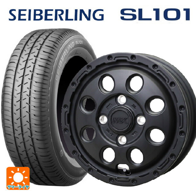 145/80R12 74S セイバーリング セイバーリング SL101(ブリヂストン工場生産) ホットスタッフ マッドクロス リーコン MBK 12-3.5J 国産車用 サマータイヤホイール4本セット|タイヤホイール専門店コニシタイヤ