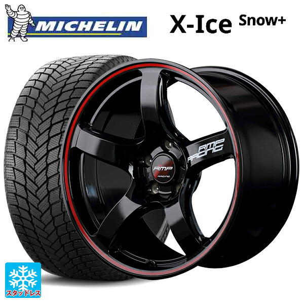 マツダ CX-5(KM系)用 225/60R18 104H XL ミシュラン 正規品 エックスアイス スノー プラス # エムアイディー MIDレーシング R50 ブラック/リムレッドライン 新品スタッドレスタイヤホイール 4本セット｜タイヤホイール専門店コニシタイヤ 134,345円