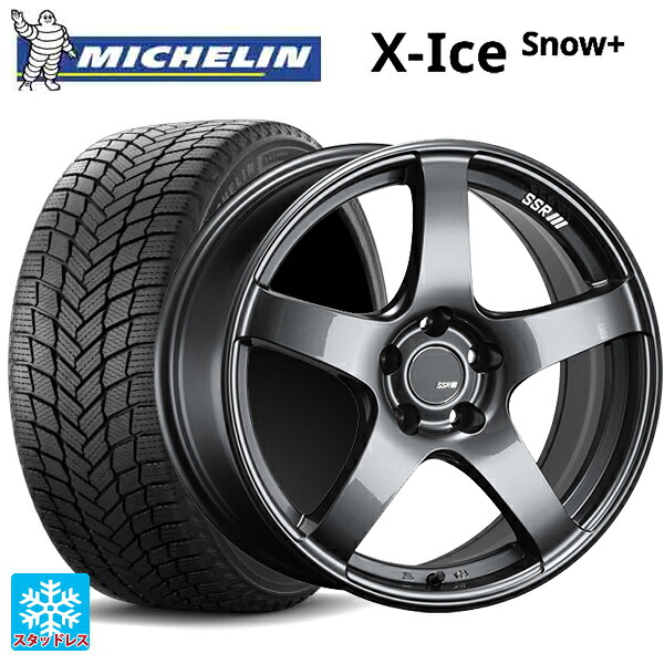 225/55R18 102H XL ミシュラン 正規品 エックスアイス スノー プラス # タナベ SSR GT V01 グラファイトガンメタ 18-8J 国産車用 スタッドレスタイヤホイール4本セット|タイヤホイール専門店コニシタイヤ