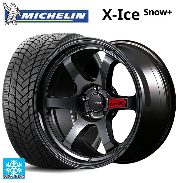 225/45R18 95H XL ミシュラン 正規品 エックスアイス スノー プラス # エムアイディー MIDレーシング R06 クリスタルブラック 18-7.5J 国産車用 スタッドレスタイヤホイール4本セット|タイヤホイール専門店コニシタイヤ