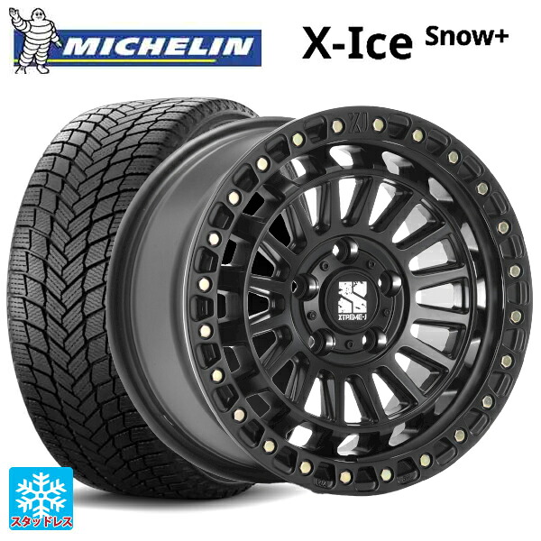 225/60R18 104H XL ミシュラン 正規品 エックスアイス スノー プラス # エムエルジェイ エクストリームJ XJ08 サテンブラック 18-8J 国産車用 スタッドレスタイヤホイール4本セット|タイヤホイール専門店コニシタイヤ
