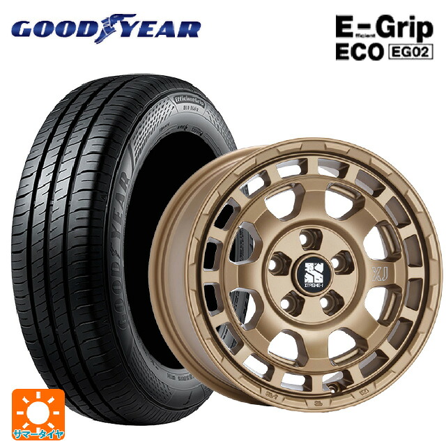 195/65R16 92H グッドイヤー エフィシェントグリップ エコ EG02 エムエルジェイ エクストリームJ サバンザ マットブロンズ 16-7J 国産車用 サマータイヤホイール4本セット