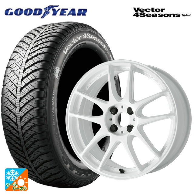 215/55R17 94H グッドイヤー ベクターフォーシーズンズ ハイブリッド ワーク エモーション CR至極 ICW 17-7J 国産車用 オールシーズンタイヤホイール4本セット