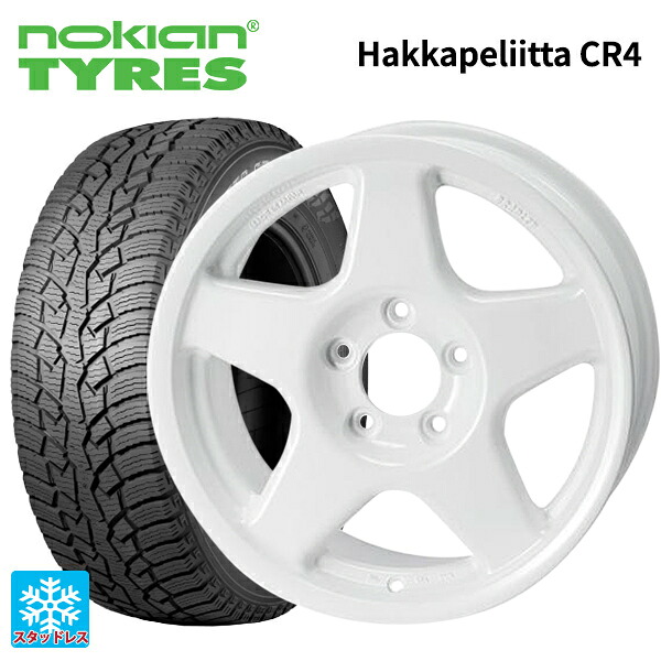 215/65R16 109/107R ノキアン ハッカペリッタCR4 4×4エンジニアリング ブラッドレーV パールホワイト 16-6J 国産車用 スタッドレスタイヤホイール4本セット|タイヤホイール専門店コニシタイヤ