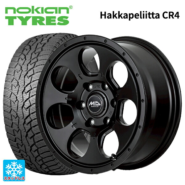 215/65R16 109/107R ノキアン ハッカペリッタCR4 エムアイディー MIDホイール マッドエージェント セミグロスブラック 16-5.5J 国産車用 スタッドレスタイヤホイール4本セット｜タイヤホイール専門店コニシタイヤ