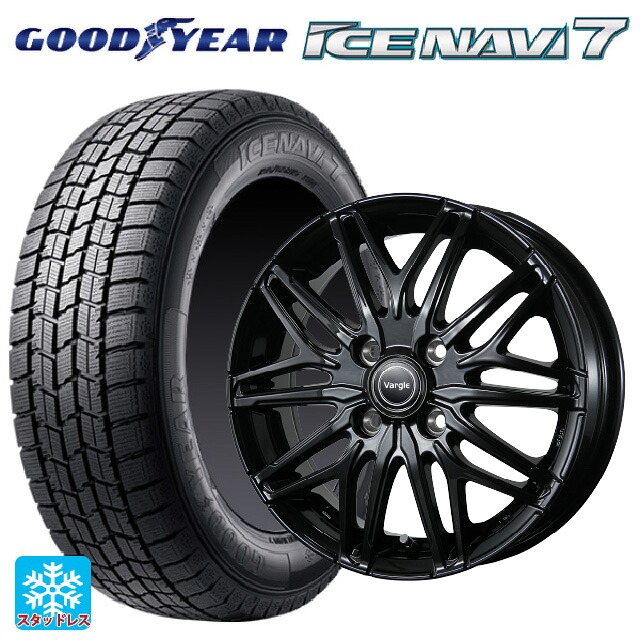 165/55R14 72Q グッドイヤー アイスナビ7(数量限定) # トピー ヴァーゲル アールフォーファイブ # グロスブラック 14-4.5J 国産車用 スタッドレスタイヤホイール4本セット|タイヤホイール専門店コニシタイヤ