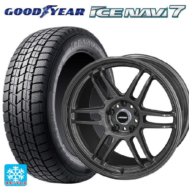 235/50R18 97Q グッドイヤー アイスナビ7(数量限定) # 共豊 トレーサー ティーエムゼロツー ガンブラック 18-8.5J 国産車用 スタッドレスタイヤホイール4本セット|タイヤホイール専門店コニシタイヤ