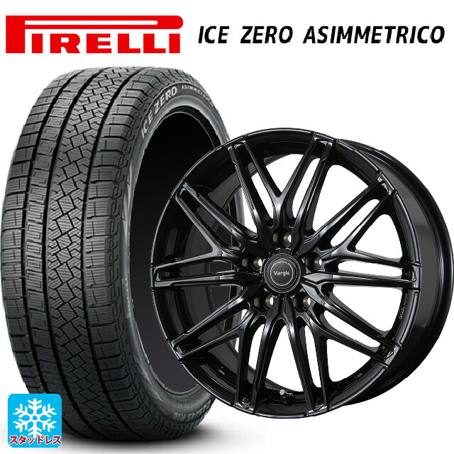 225/60R17 99H ピレリ アイスゼロ アシンメトリコ 正規品 # トピー ヴァーゲル アールフォーファイブ # グロスブラック 17-7J 国産車用 スタッドレスタイヤホイール4本セット|タイヤホイール専門店コニシタイヤ