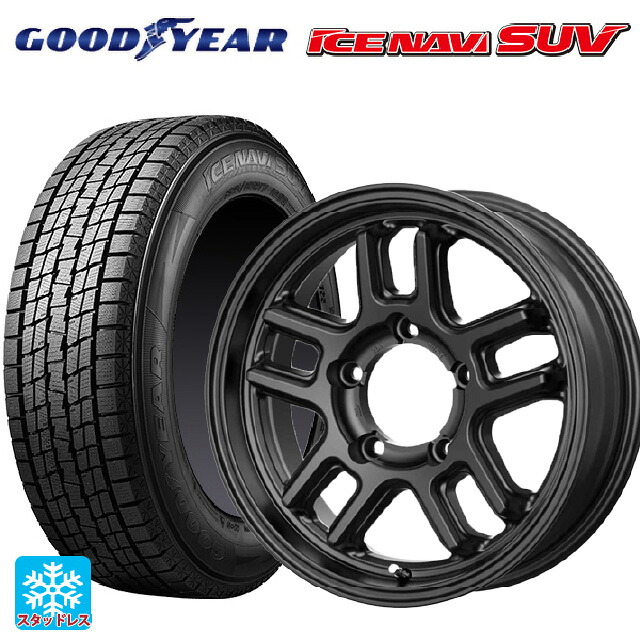 215/70R16 100Q グッドイヤー アイスナビ SUV # テクノピア マッドクリフ エボ # マットブラック 16-5.5J 国産車用 スタッドレスタイヤホイール4本セット|タイヤホイール専門店コニシタイヤ