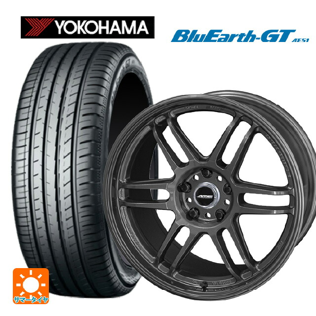 215/45R18 93W XL ヨコハマ ブルーアースGT AE51 共豊 トレーサー ティーエムゼロツー ガンブラック 18-8.5J 国産車用 サマータイヤホイール4本セット|タイヤホイール専門店コニシタイヤ