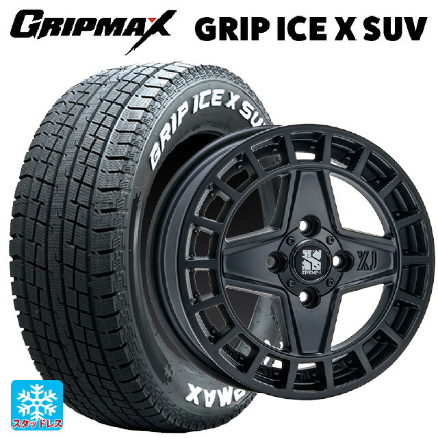 2024年製 145/80R12 80/78N グリップマックス グリップアイスX SUV ホワイトレター # エムエルジェイ エクストリームJ クアッド サテンブラック 12-4J 国産車用 スタッドレスタイヤホイール4本セット