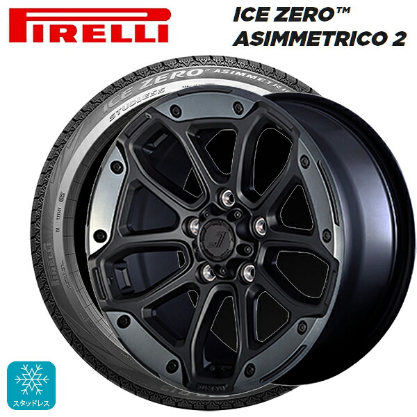 215/55R17 98H XL ピレリ アイスゼロ アシンメトリコ 2 正規品 ジェップセン MJCR216 フラットブラック/TMC 17-8J 国産車用 スタッドレスタイヤホイール4本セット｜タイヤホイール専門店コニシタイヤ